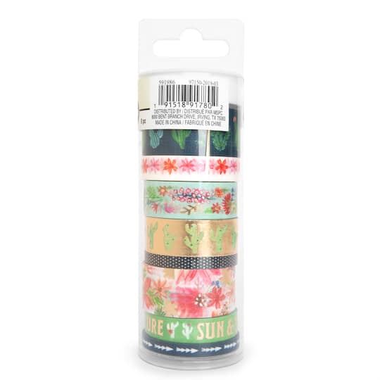 12 Packs: 8 ct. (96 total) Cactus Crafting Washi Tape Set by Recollections™
